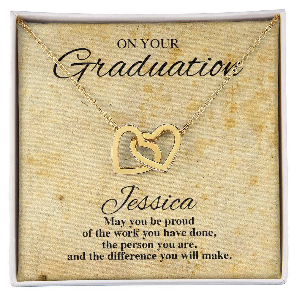 On Your Graduation Necklace Interlocking Hearts Necklace