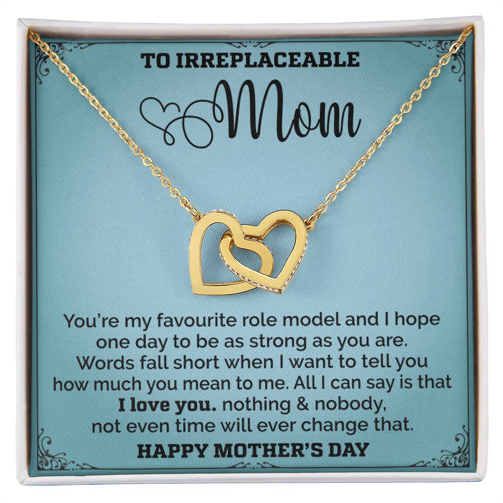 Mom Is My Favourite Role Modle - Interlocked Together Necklace - Mothers Day Interlocking Hearts Necklace