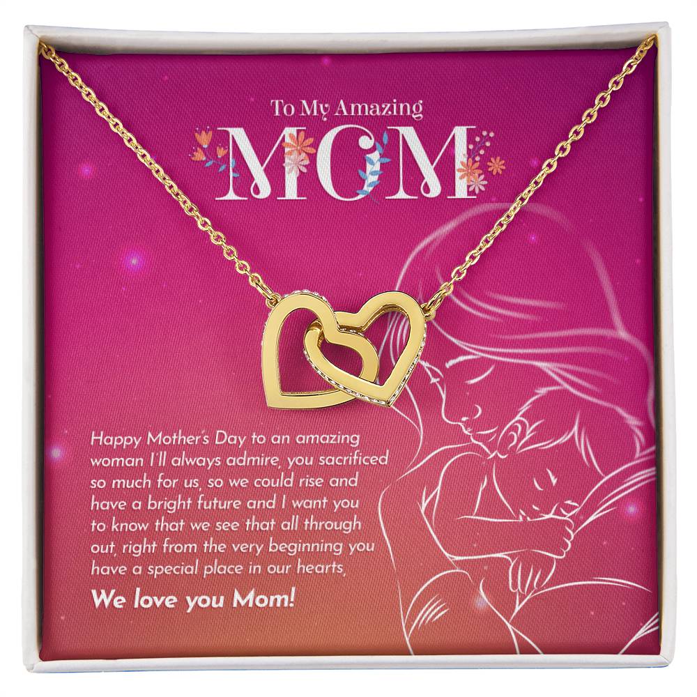 My Amazing Mom Interlocking Hearts Necklace