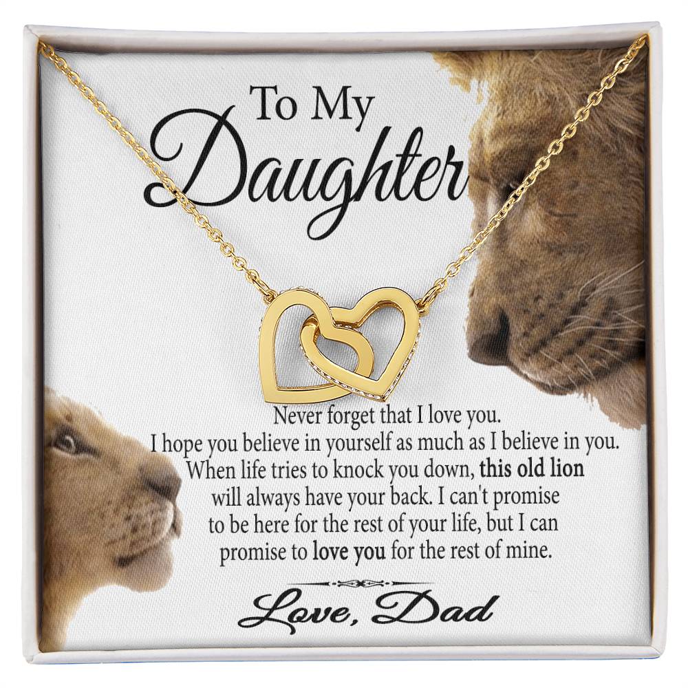 Gift To My Daughter Interlocking Hearts Necklace