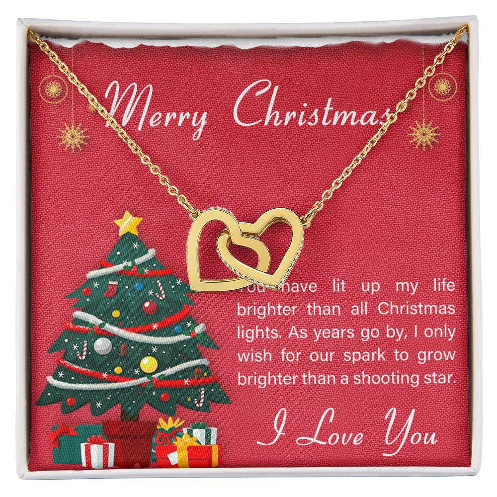 Gift For Girlfriend To My Girlfriend Romantic Present For Girlfriend Jewelry Girlfriend Best Birthday Gift Anniversary Necklace Message Card Interlocking Hearts Necklace