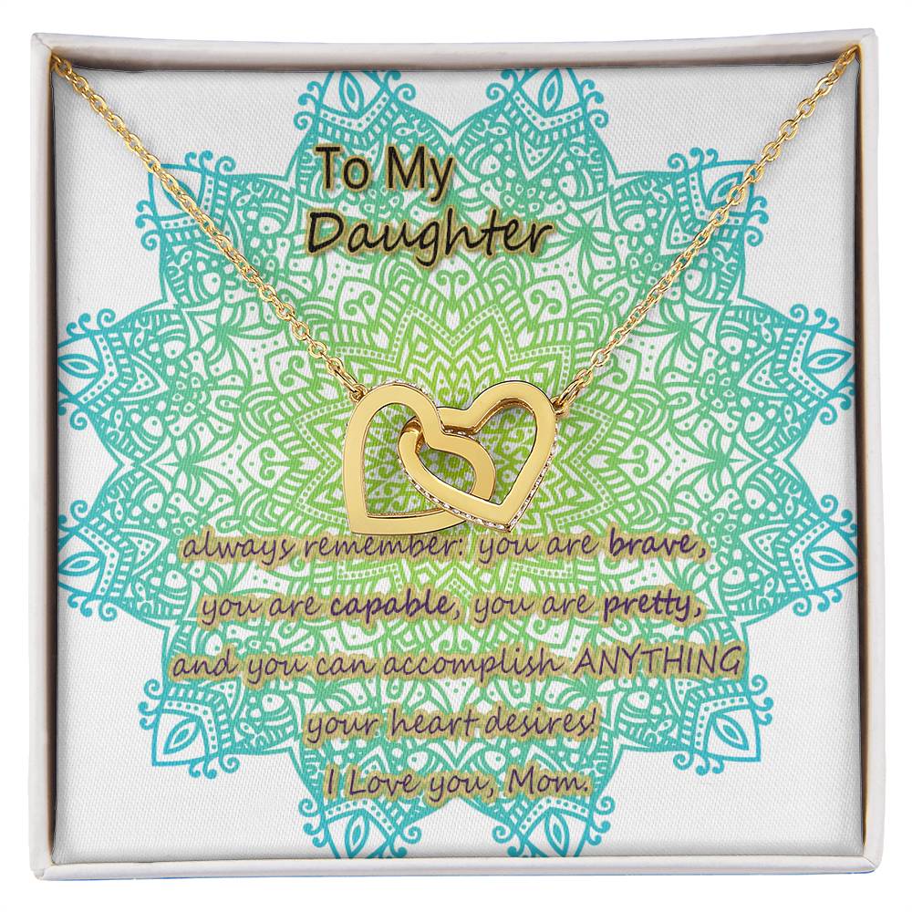To My Daughter From Mom Two Interlocked Hearts Necklace Interlocking Hearts Necklace