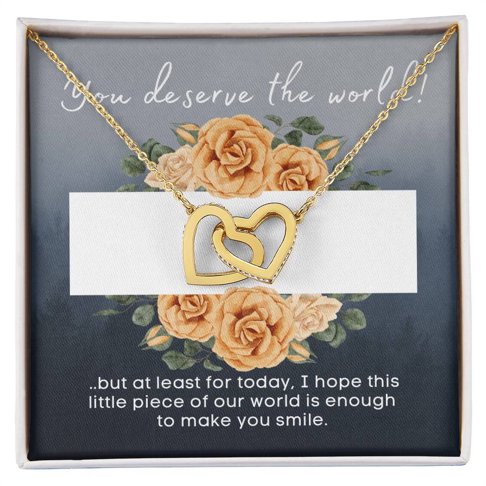 My World - Stainless Steelrose Gold Interlocked Hearts Necklace And Card Interlocking Hearts Necklace