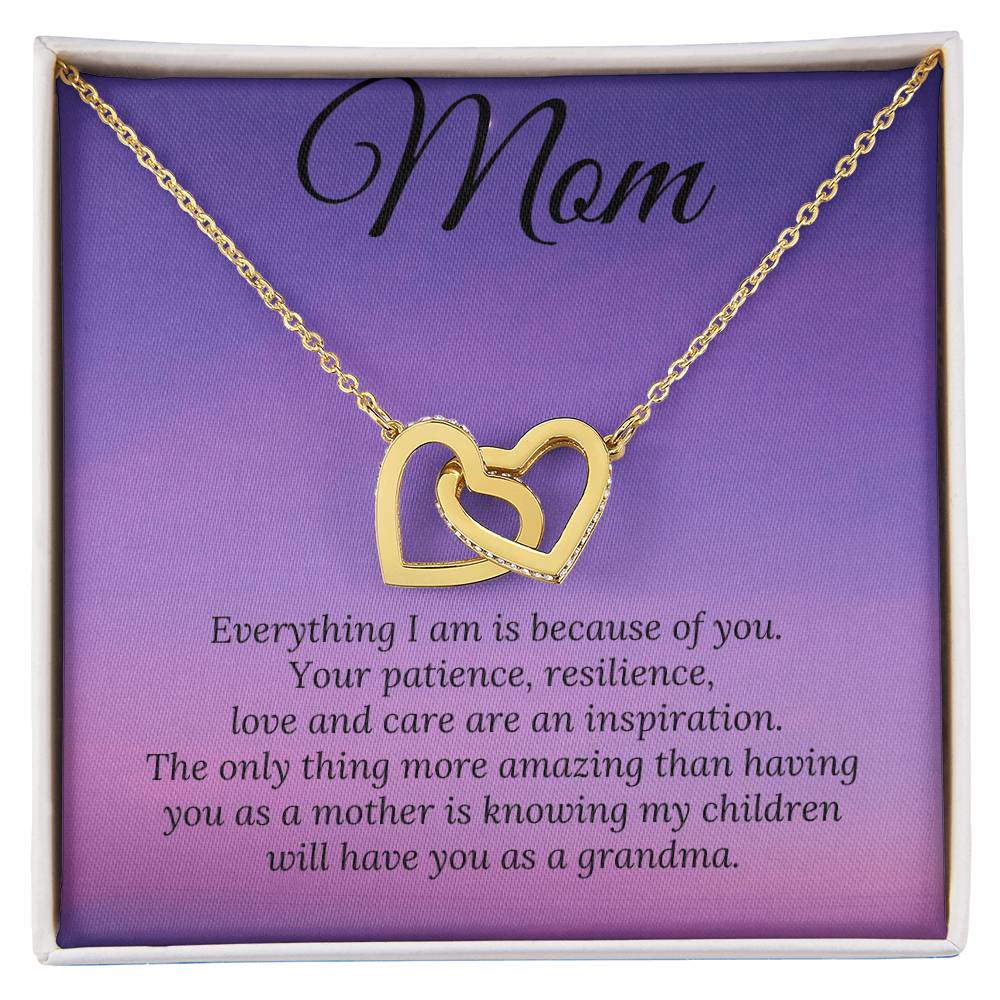 My Children Have You As A Grandma Two Heart Interlocking Hearts Necklace