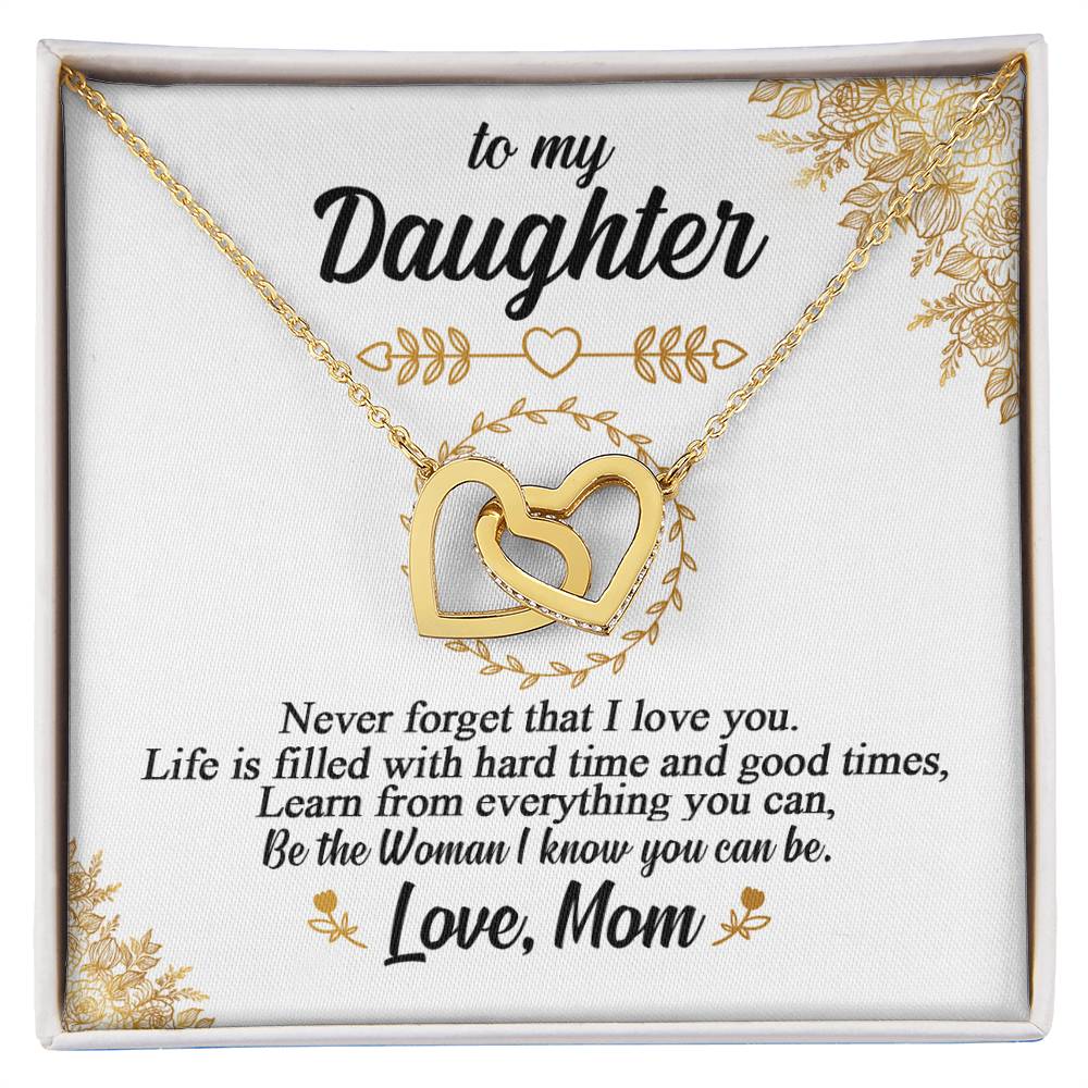 To My Daughter - Special Heart Necklace - Tmdt01 Interlocking Hearts Necklace
