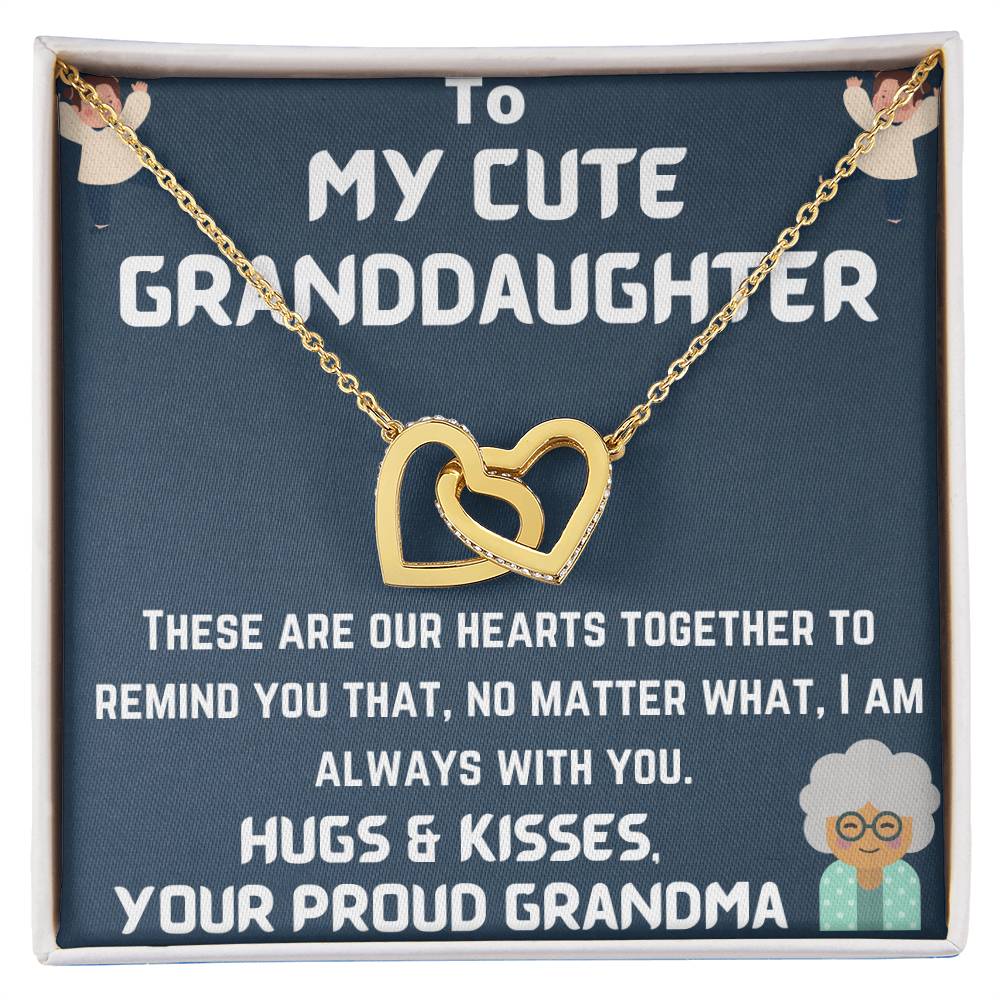 To My Granddaughter Interlocking Hearts Necklace