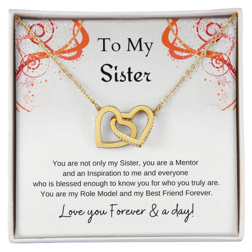To My Sister Interlocking Hearts Necklace