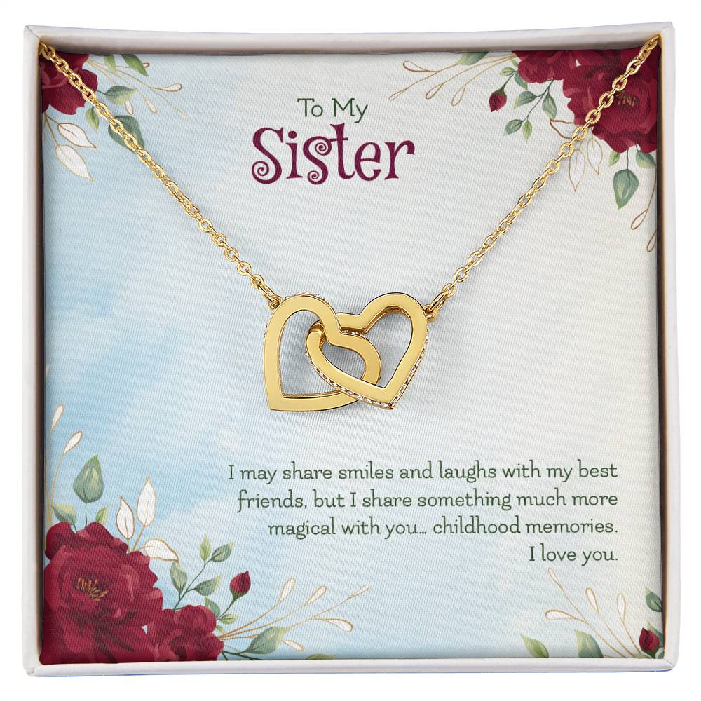 Interlocking Hearts Necklace For Sister