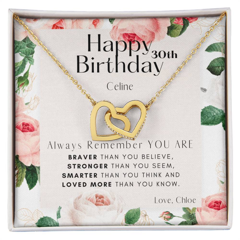 Birthday Interlocking Hearts Necklace