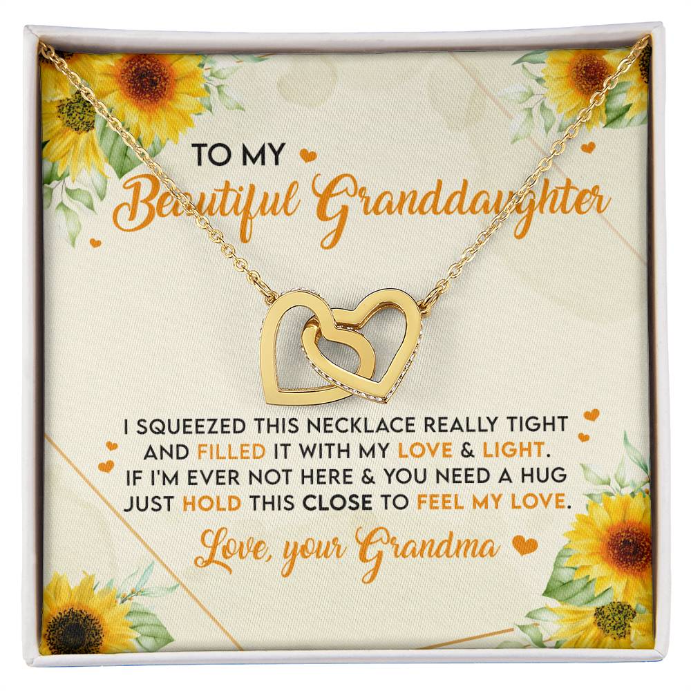 Feel My Love - Best Gift For Granddaughter Interlocking Hearts Necklace