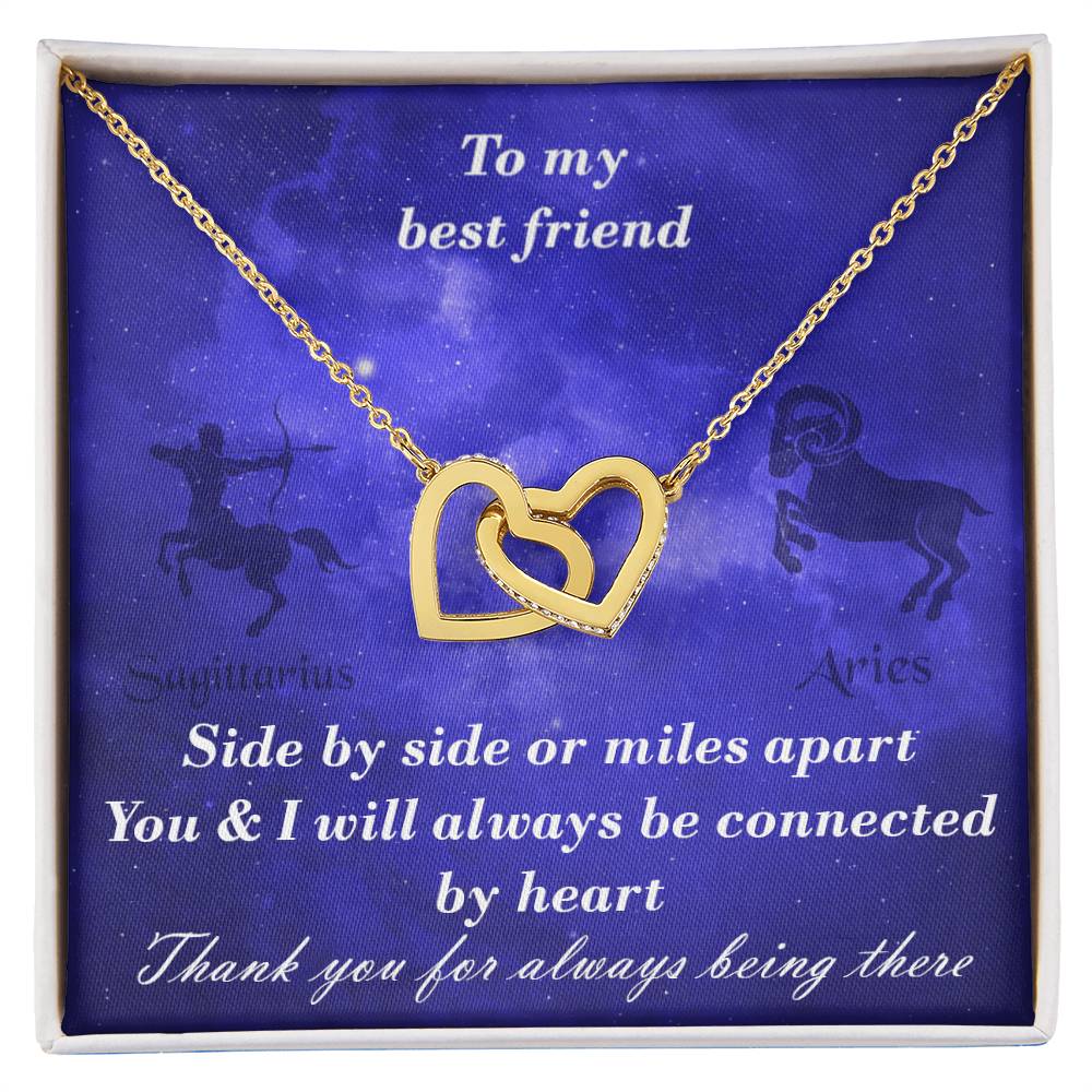 Sagittarius To Aries Best Friend Interlocked Hearts Necklace Interlocking Hearts Necklace