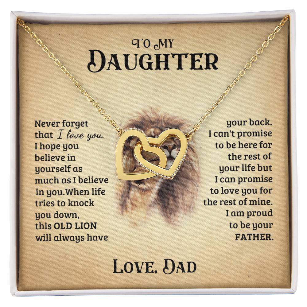 To My Daughter Necklace Gift For Daughter From Dad Christmas Gift Daughter Jewelry Interlocking Hearts Necklace