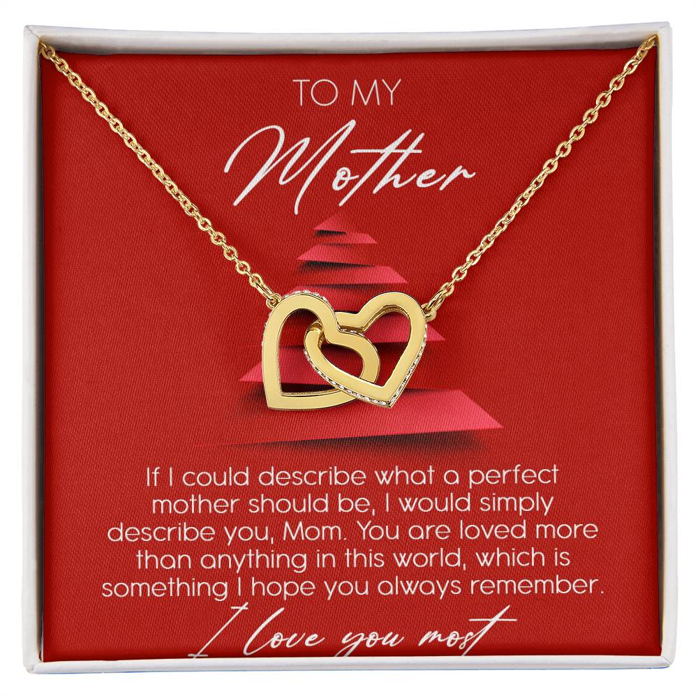 To My Mother Interlocking Hearts Necklace Message Card