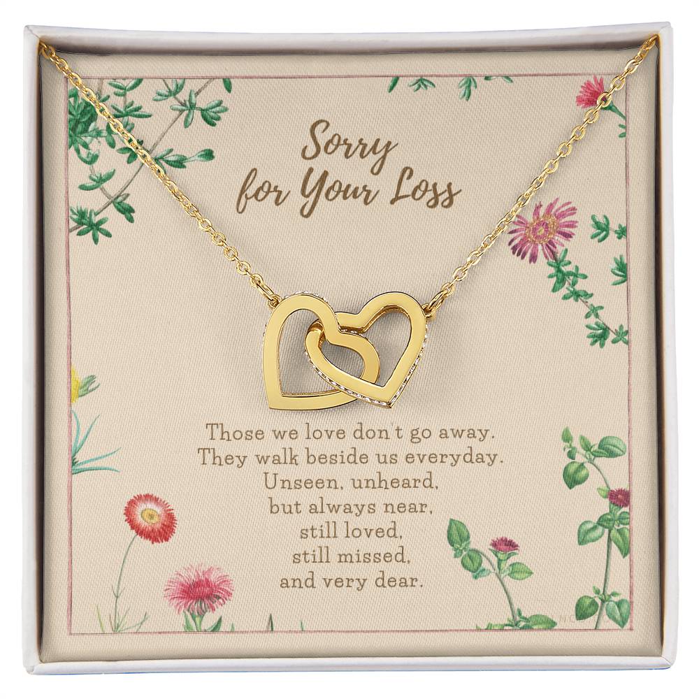 Loss Of Loved One Necklace Loss Of Mother Gift Loss Of Father Gift Sorry For Your Loss Sympathy Gift Sterling Silver Pet Loss Gift Interlocking Hearts Necklace