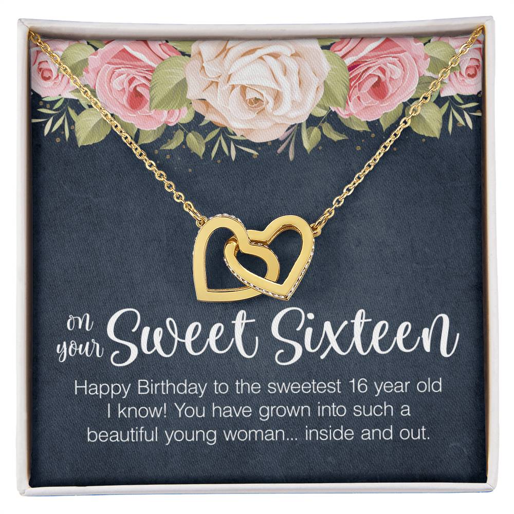 Sweet Sixteen Necklace Sweet 16 Birthday Gift Interlocking Heart Necklace Gift For 16Th Birthday Sweet 16 Gifts Interlocking Hearts Necklace