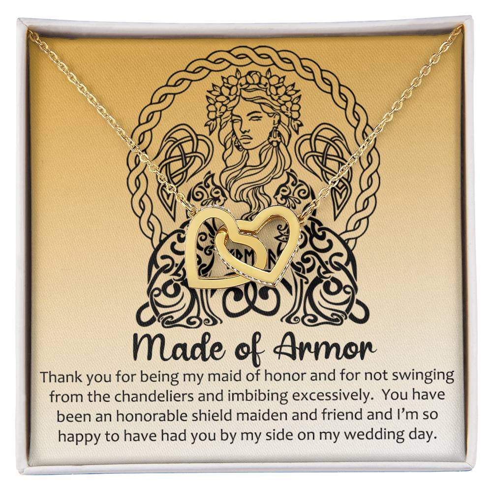 Maid Of Honor Gift Linked Hearts Viking Parody Interlocking Hearts Necklace