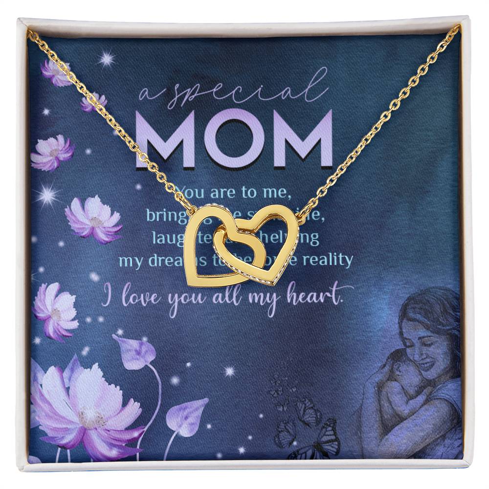 A Special Mom - I Love You Always My Heart - Necklace Interlocking Hearts Necklace