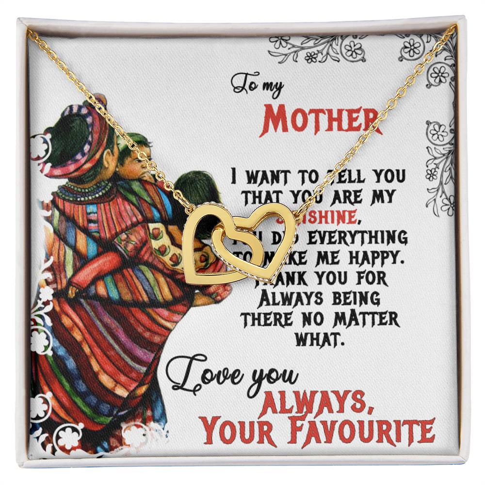 To My Mom Sunshine Love You Always Interlocking Hearts Necklace