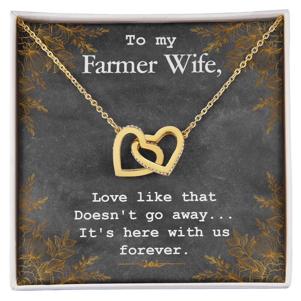 To My Farmer Wife Necklace Interlocking Hearts Necklace