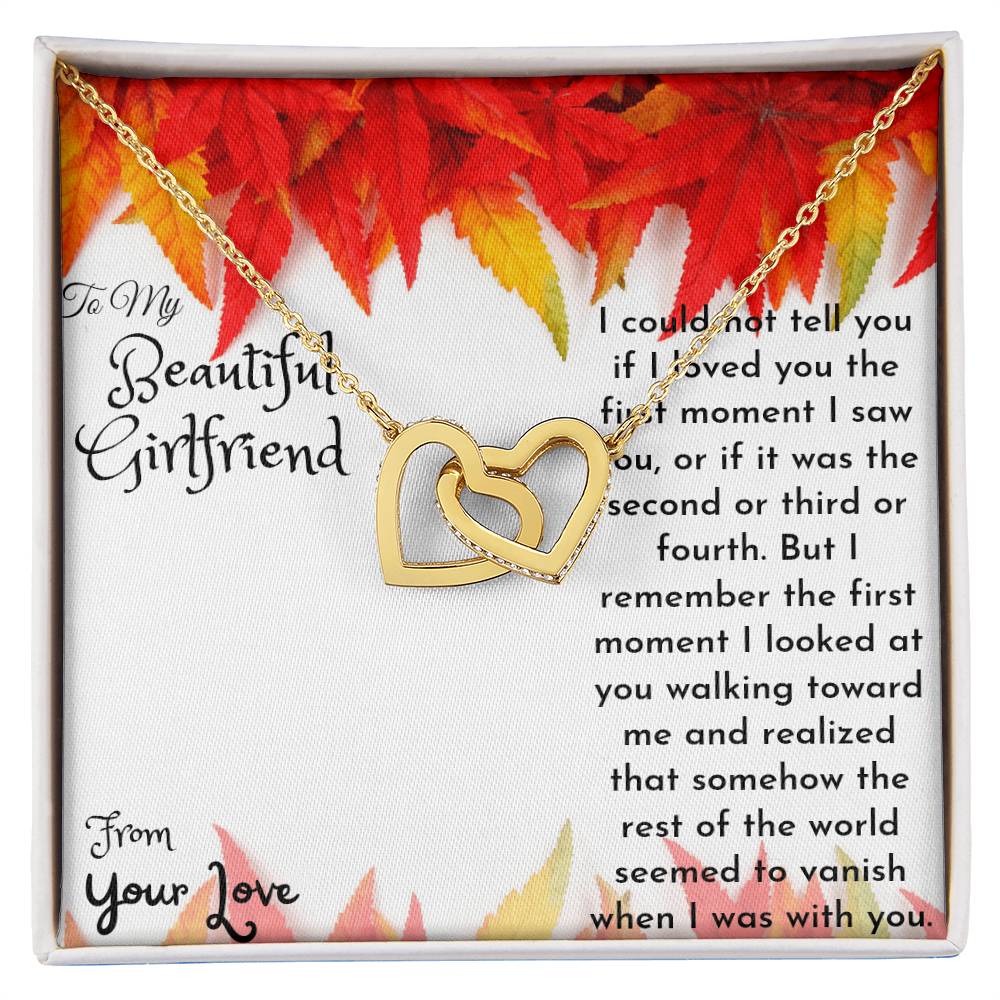 Heart Necklace For Your Beautiful Girlfriend. Interlocking Hearts Necklace