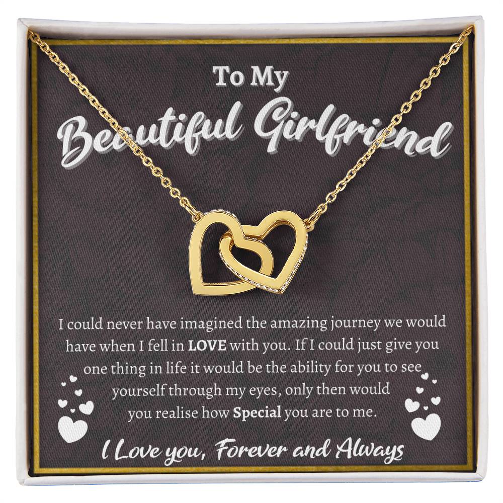 To My Beautiful Girlfriend Interlocked Love Necklace Interlocking Hearts Necklace