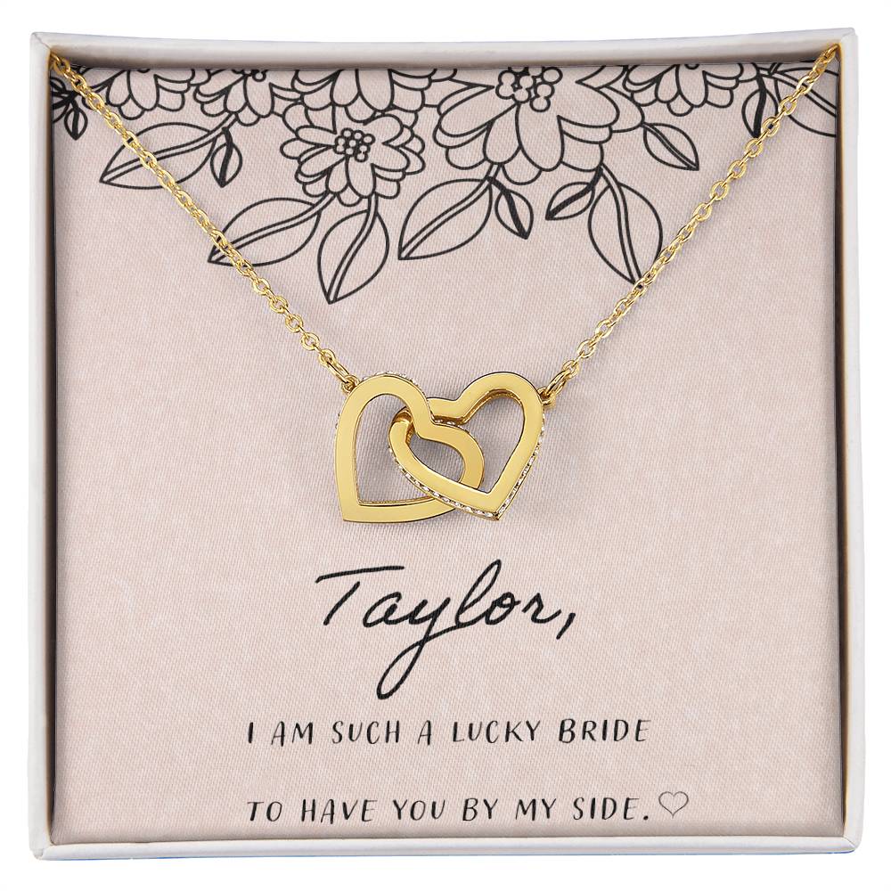 I Am Such A Happy Bride Interlocking Hearts Necklace