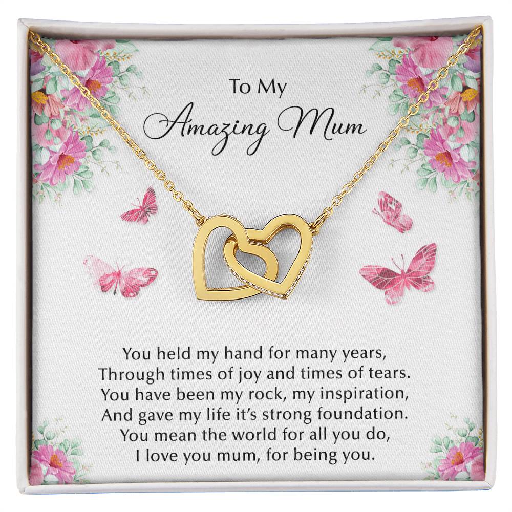 Amazing Mum Hearts Necklace Interlocking Hearts Necklace