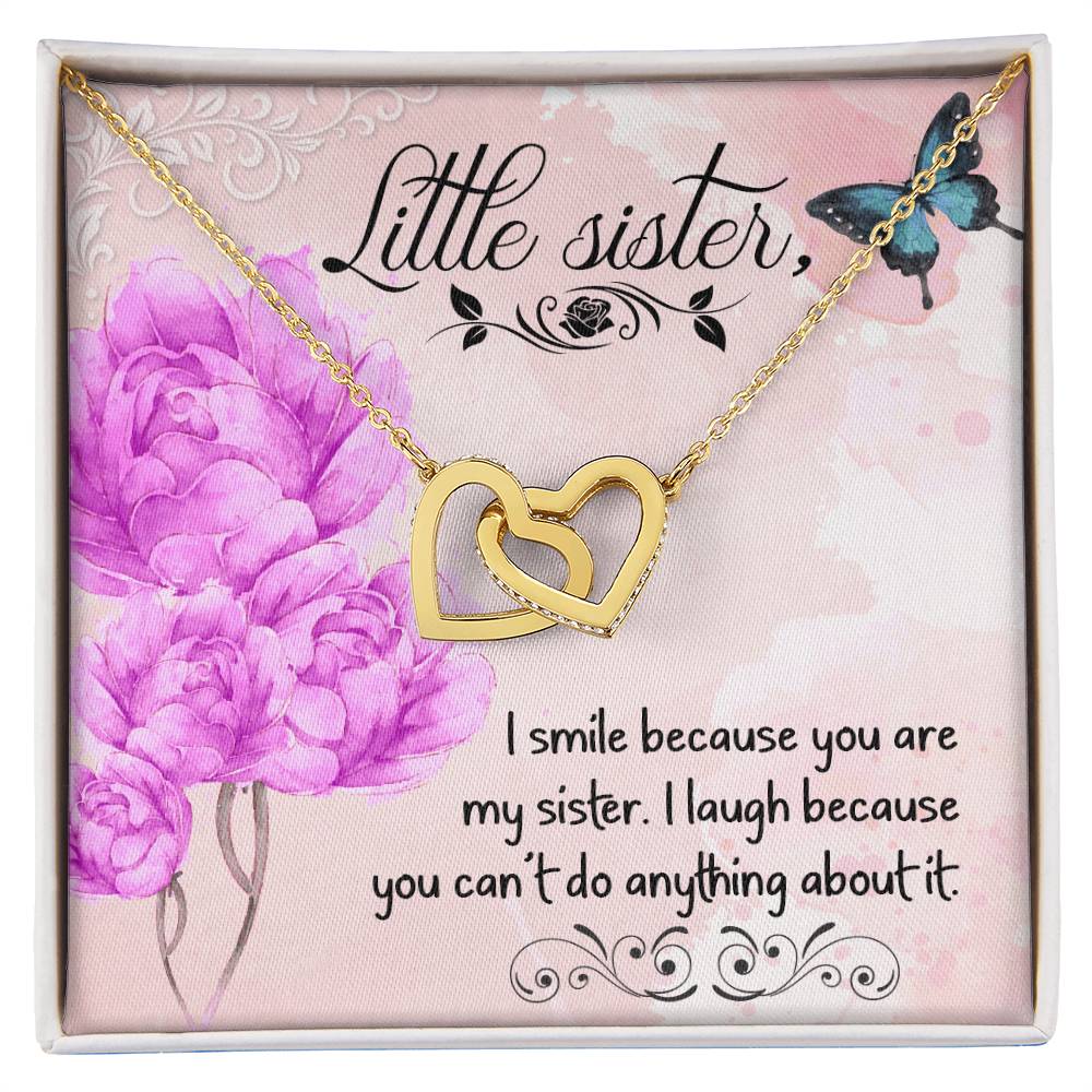 Gift For Sister - I Smile Because You Necklace Interlocking Hearts Necklace