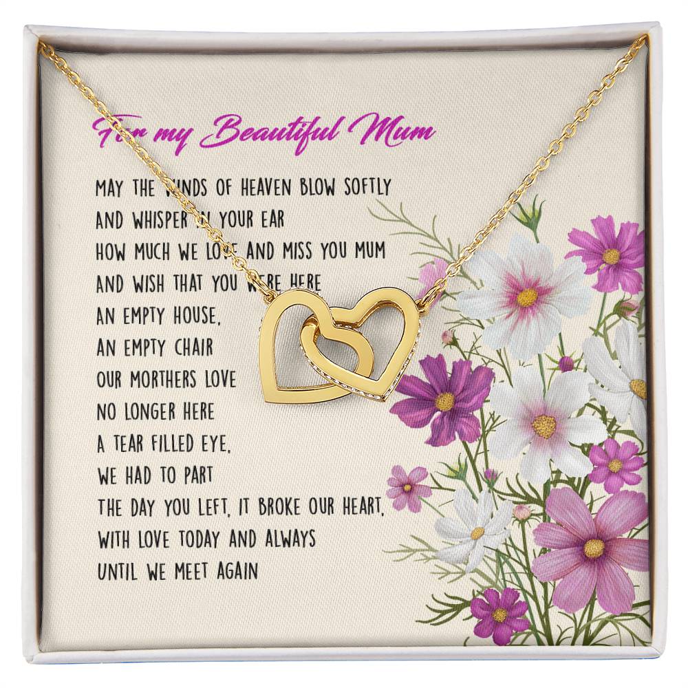 Gift For Mom - Mom In Heaven - The Interlocking Heart Necklace Interlocking Hearts Necklace