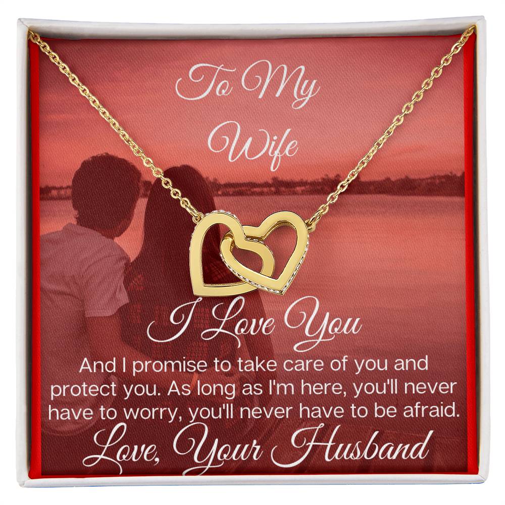 To My Lovely Wife - The Beautiful Interlocking Hearts Necklace