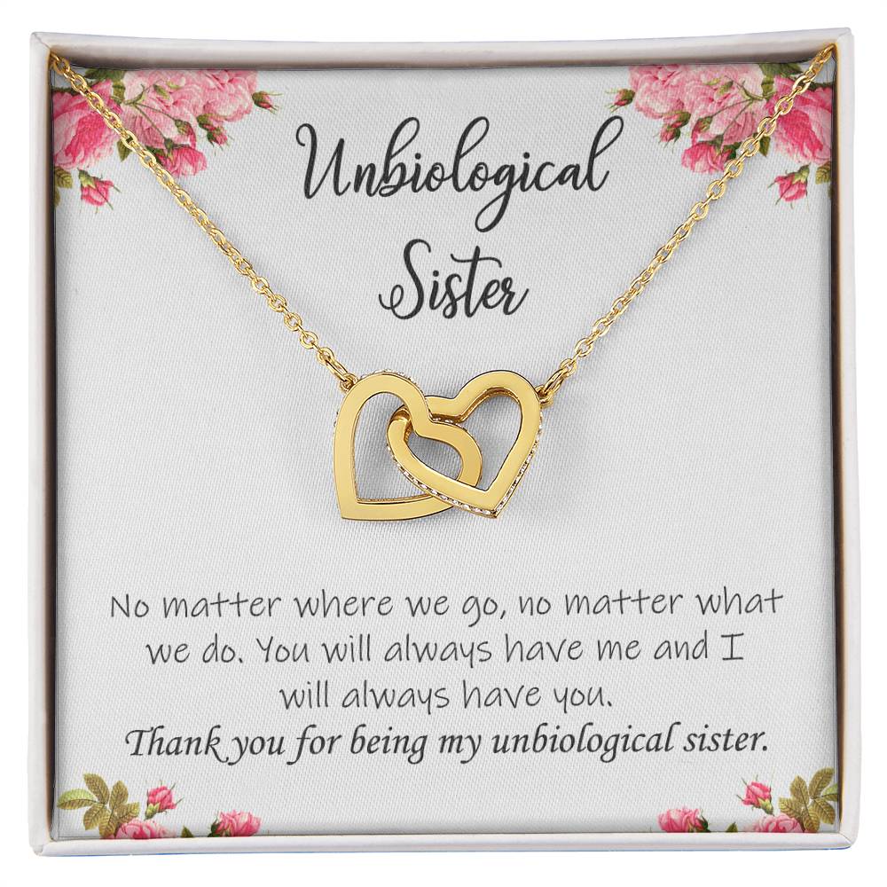 Unbiological Sister Necklace Soul Sister Sorority Sister Sister In Law Necklace Interlocking Hearts Necklace