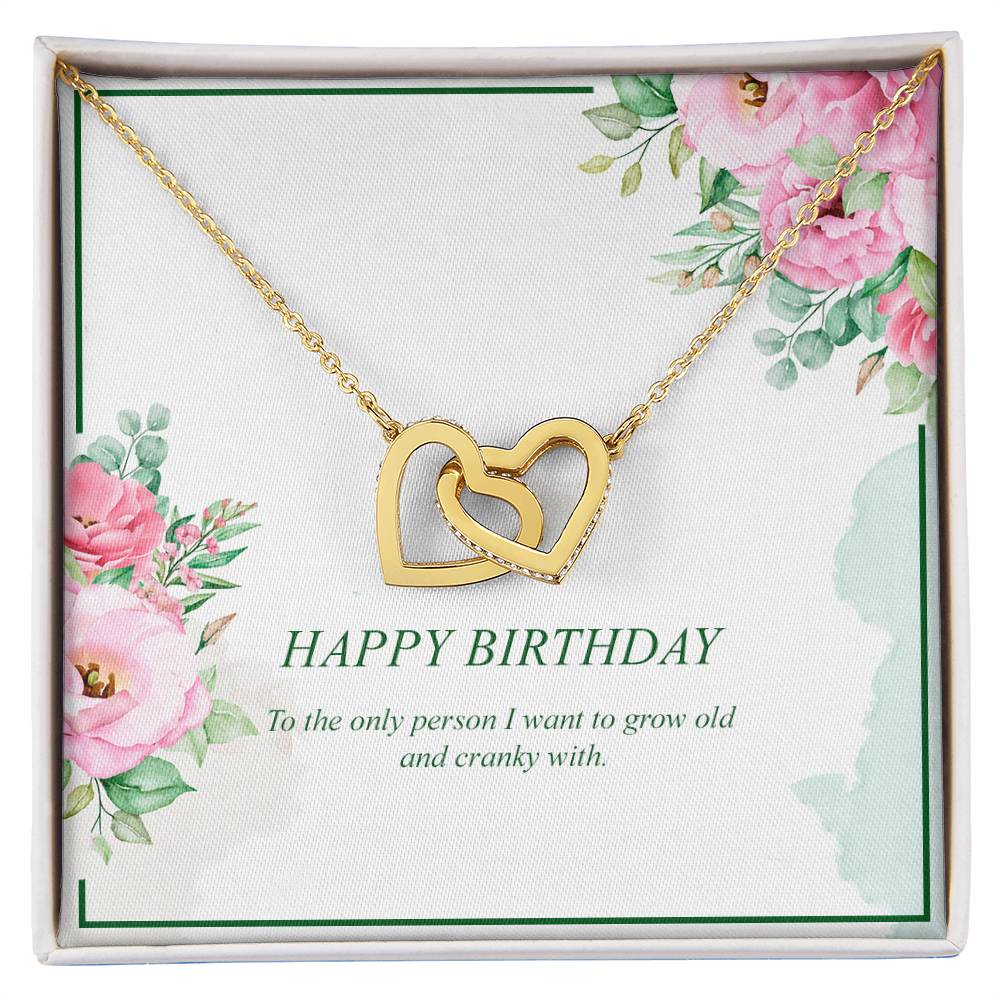 Happy Birthday Wife-Interlocking Heart Necklace Interlocking Hearts Necklace