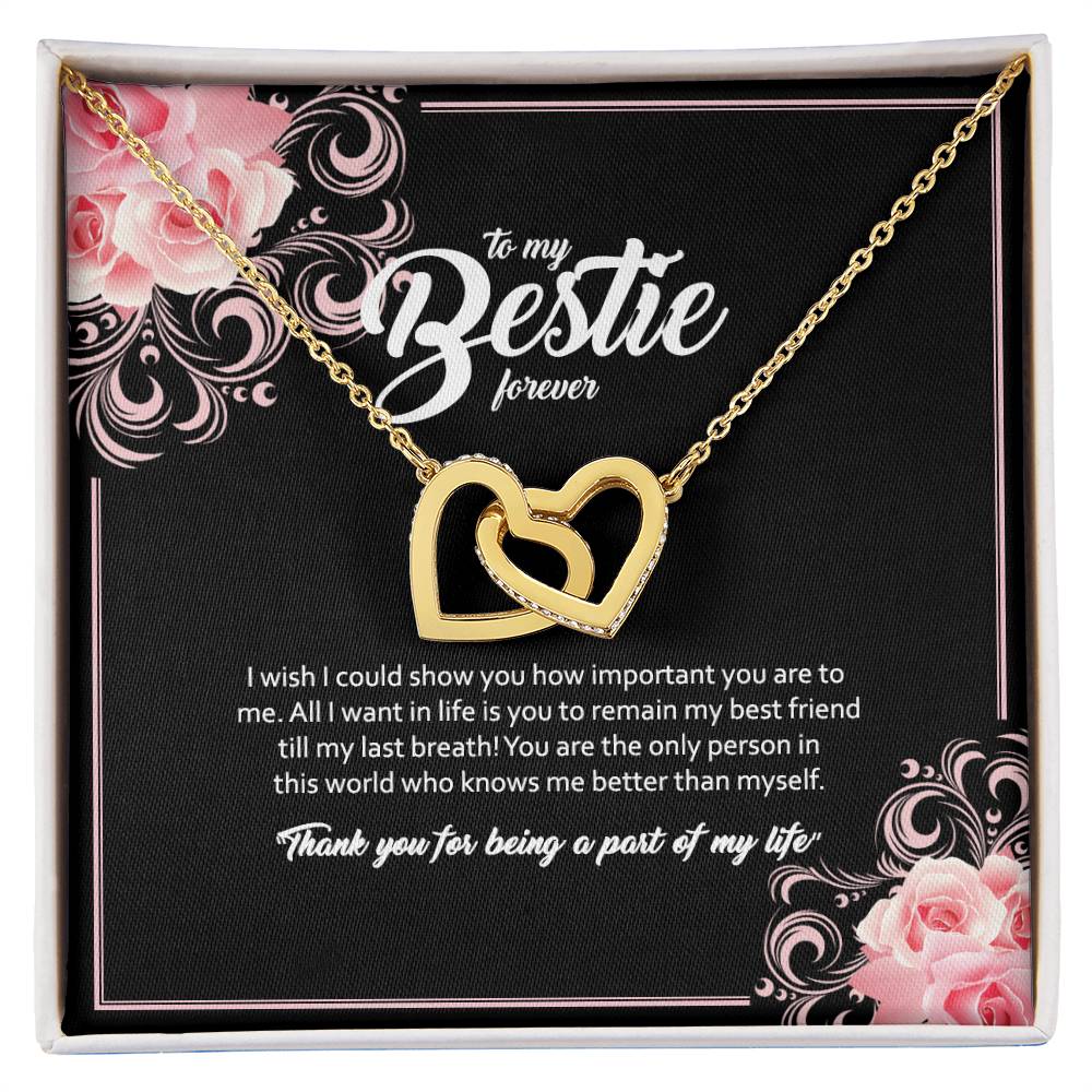 To My Bestie- Interlocking Hearts Necklace