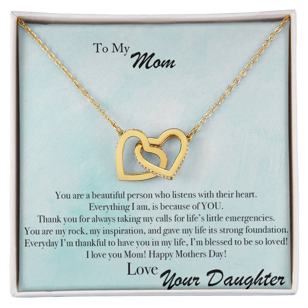 Mother'S Day Listen With Your Heart - Interlocking Hearts Necklace