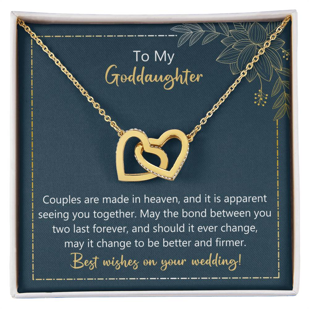To My Goddaughter May The Bond Between You Two Last Forever Necklace Interlocking Hearts Necklace