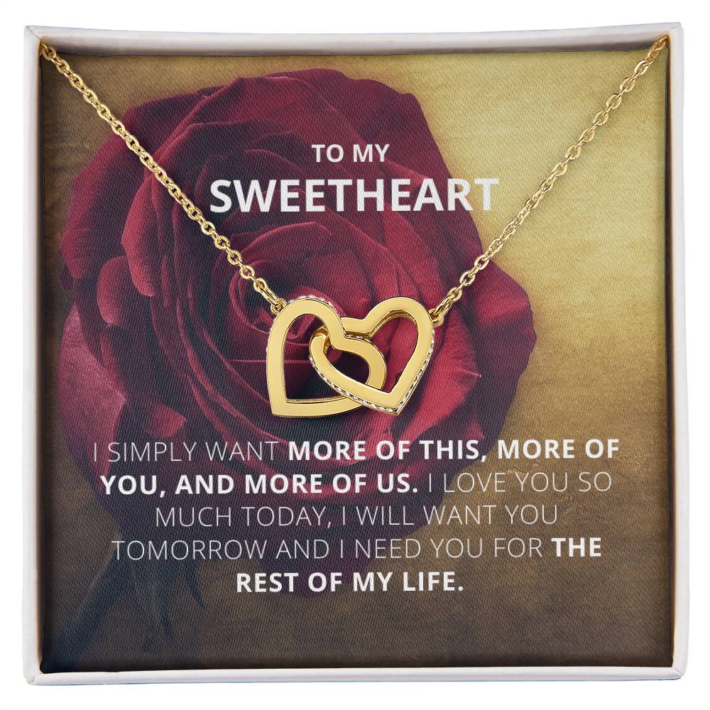 To My Sweetheart - I Want More Of This - Necklace Interlocking Hearts Necklace