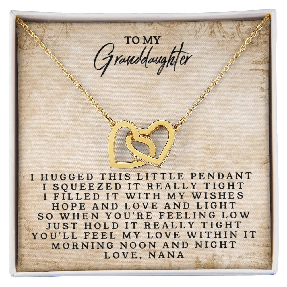 To My Granddaughter Necklace Birthday Gift For Granddaughter Necklace For Granddaughter From Grandma Granddaughter Necklace Interlocking Hearts Necklace