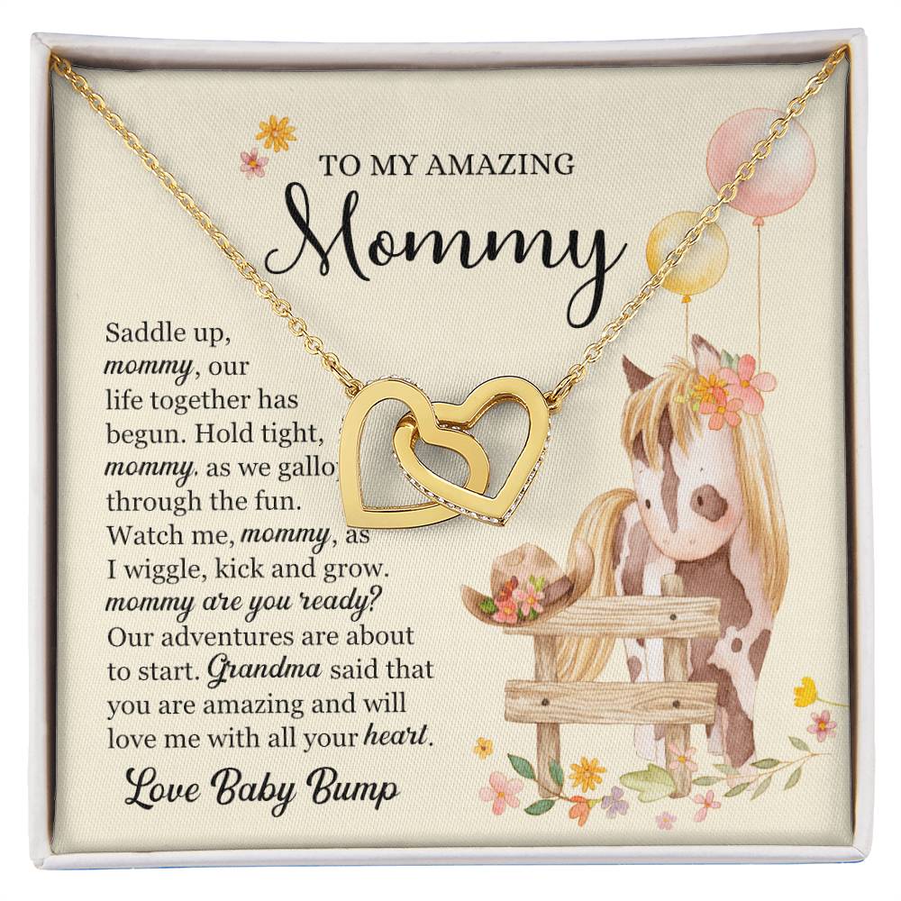 Saddle Up Amazing Mommy Necklace Interlocking Hearts Necklace