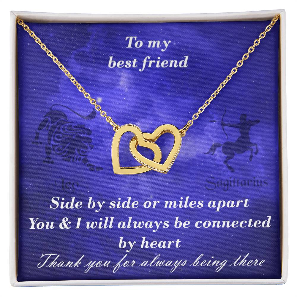 Leo To Sagittarius Best Friend Interlocked Hearts Necklace Interlocking Hearts Necklace