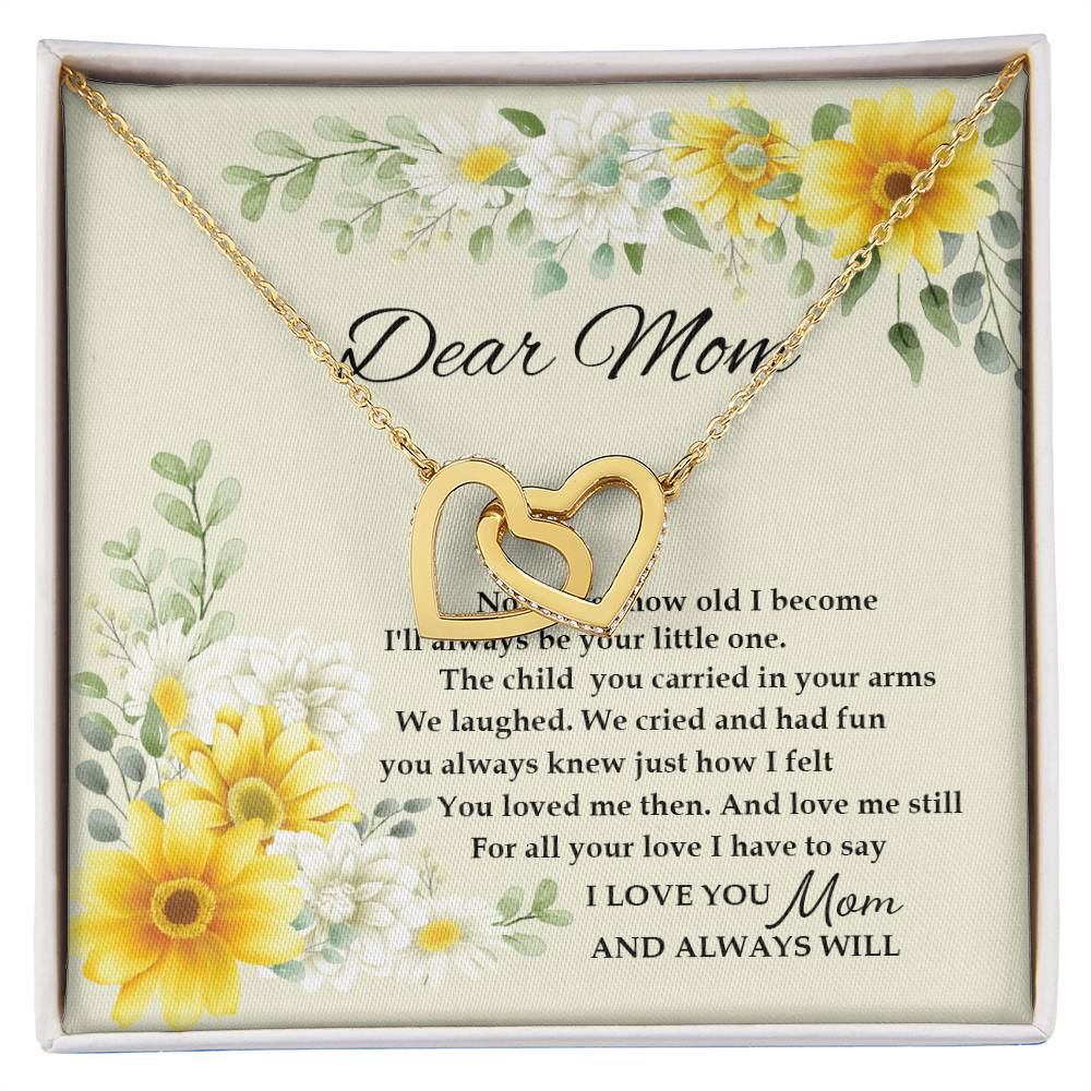 Gift For Mom - I Love You And Always Will - The Interlocking Heart Necklace Interlocking Hearts Necklace