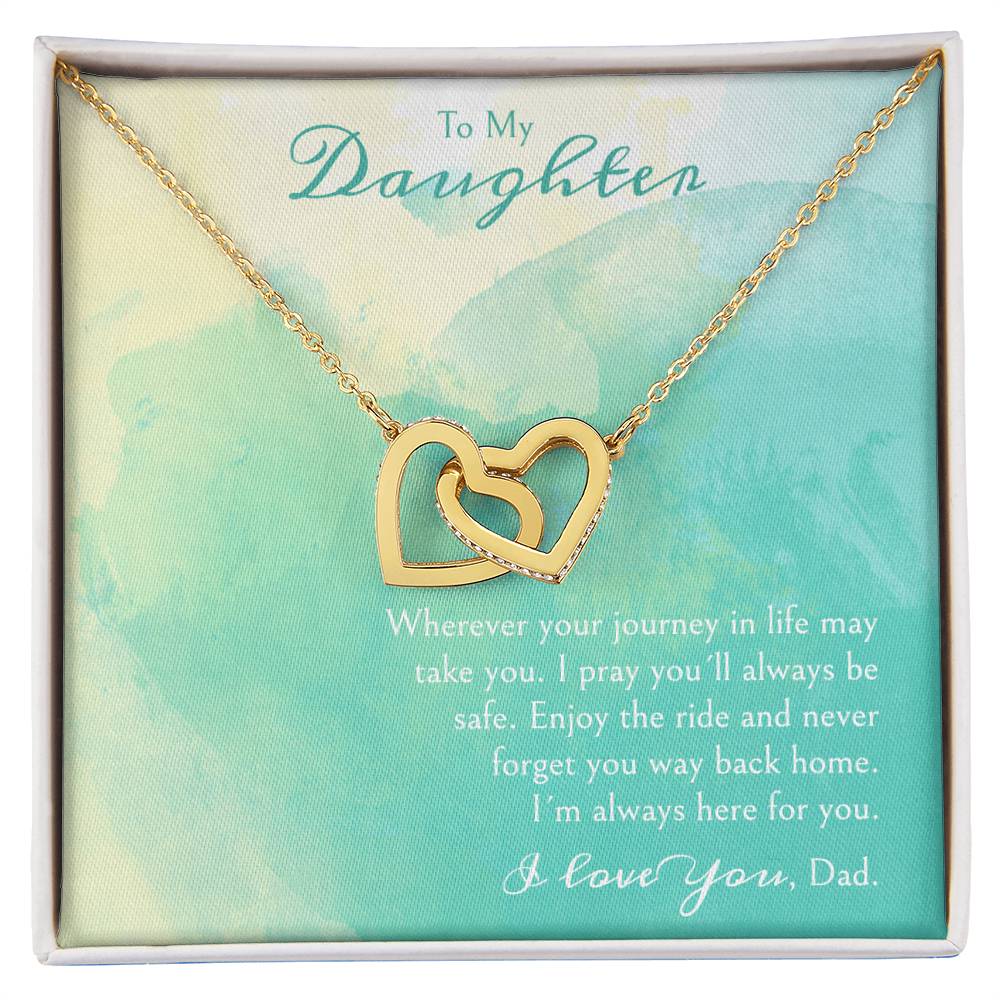 A Gift For A Daughter Interlocking Hearts Necklace - Wherever Your Journey In Life