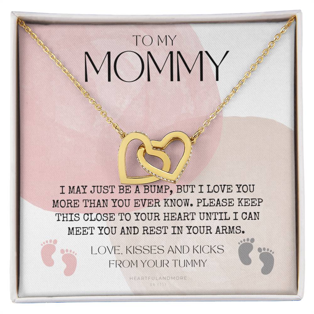 Mom To Be Necklace New Mom Necklace First Time Mom Necklace Pregnancy Gift New Mom Gift New Mommy Gift New Mom Gift Jewelry Interlocking Hearts Necklace