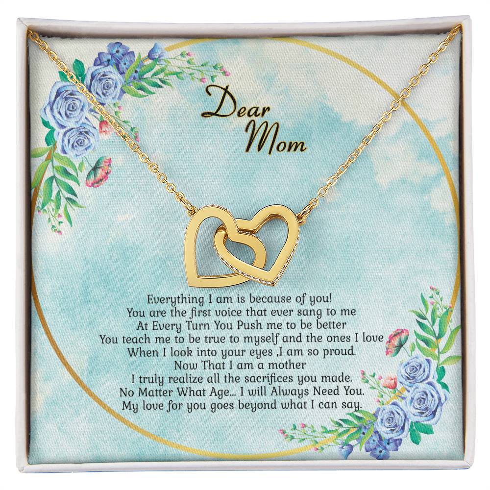 I Will Always Need You Interlocking Hearts Necklace