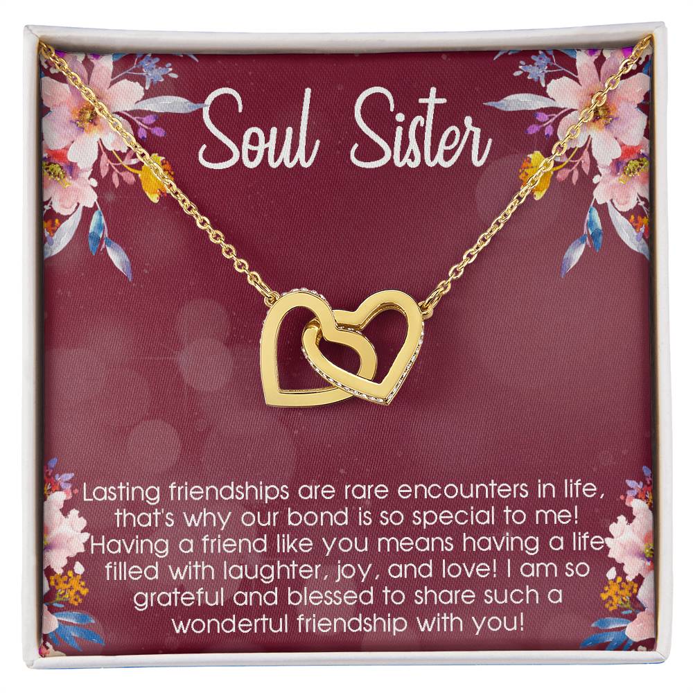 Birthday Gift For Best Friend Soul Sister Necklace Gift Gift For Best Friend Gift Interlocking Hearts Necklace Gift For Soul Sister Bff