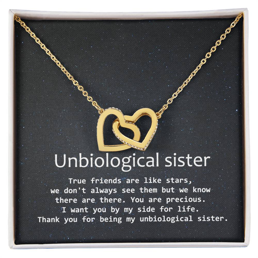 Unbiological Sister Necklace Soul Sister Sorority Sister Sister In Law Necklace Interlocking Hearts Necklace