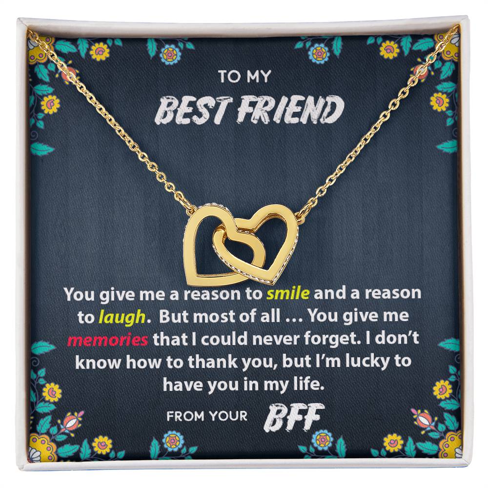 Best Friend Memories Interlocking Hearts Necklace