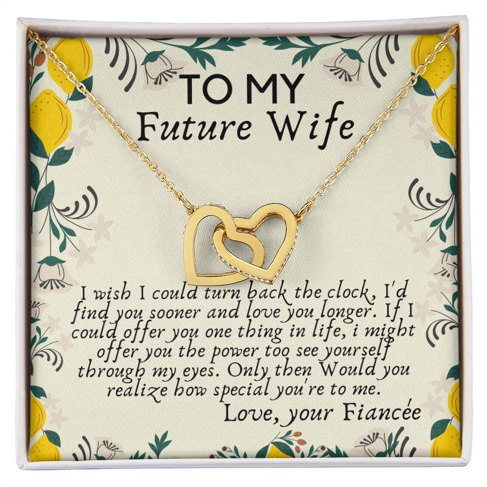 Future Wife Heart Necklace For Fiancé On Engagement Fiancée Birthday Gift Fiancée Gift For Her Engagement Gift To My Future Wife Gift Interlocking Hearts Necklace