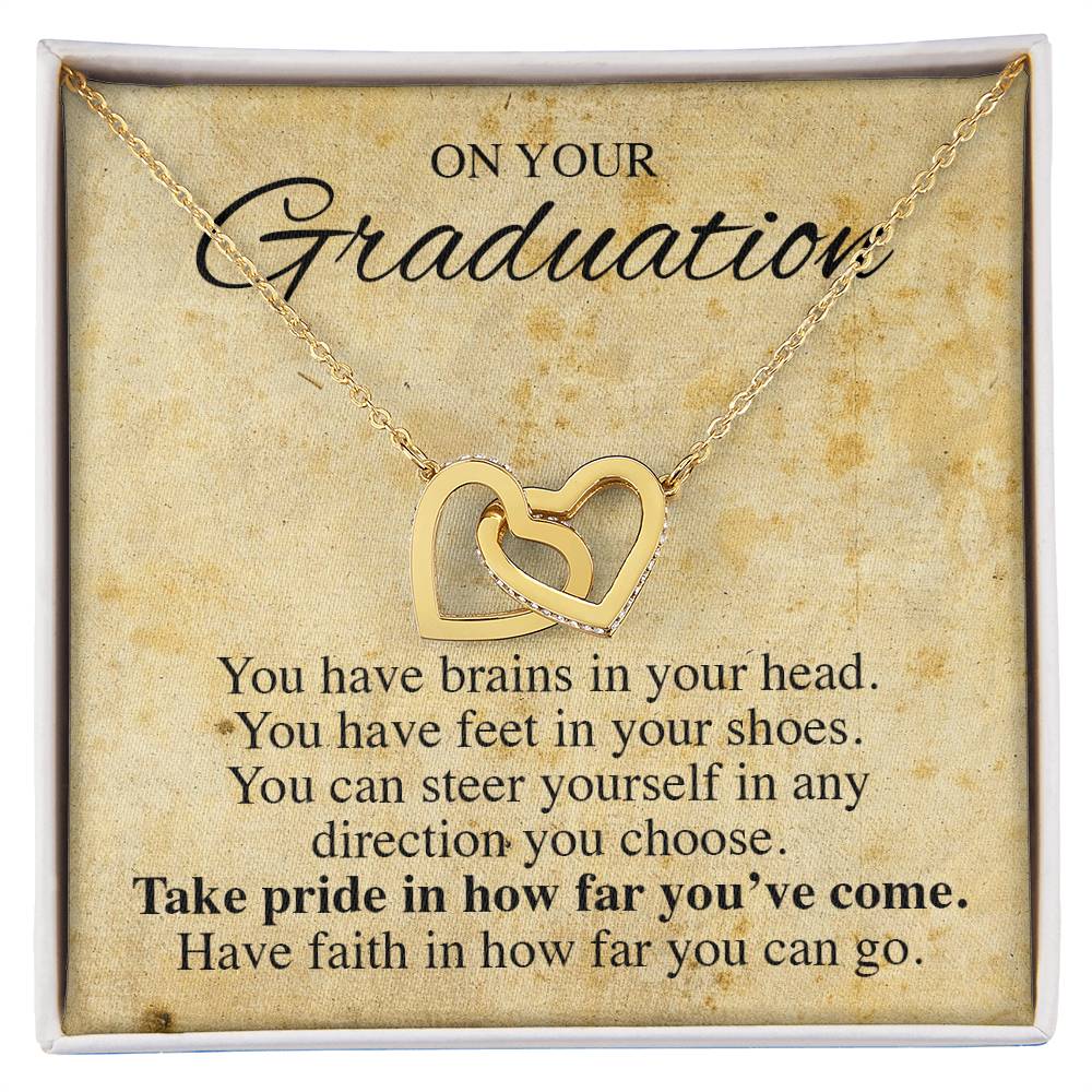 On Your Graduation Necklace Interlocking Hearts Necklace