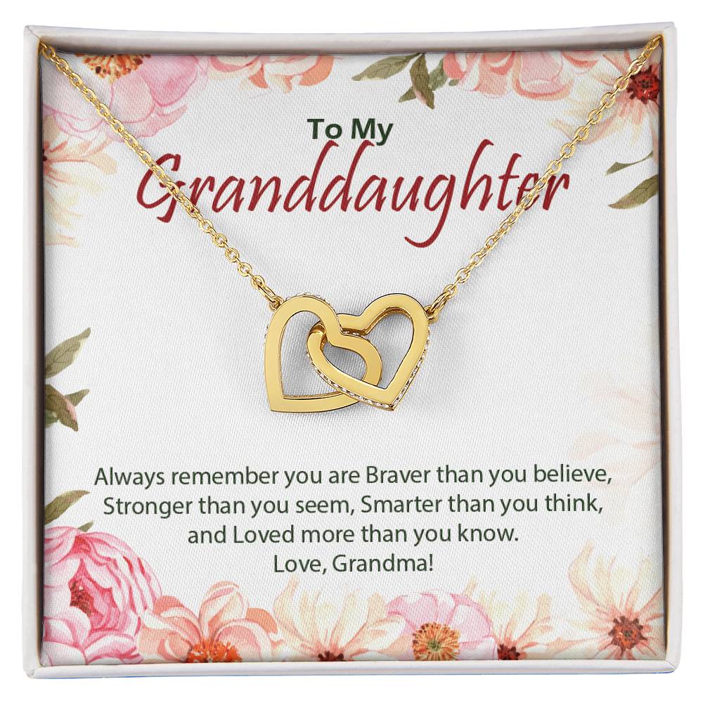 Interlocking Hearts Necklace For Granddaughter