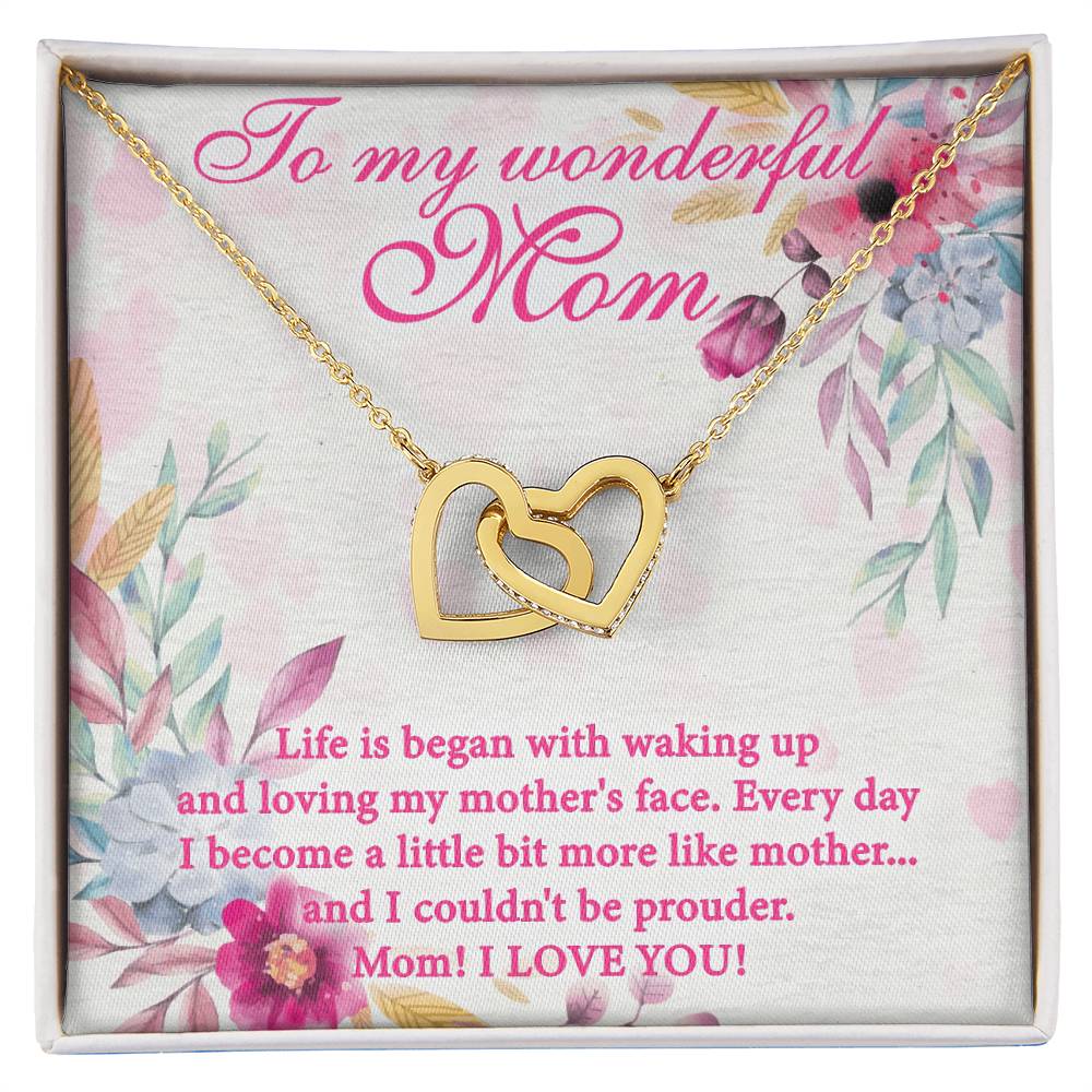 Gift For Mom Interlocking Hearts Necklace From Wonderful Proud Child
